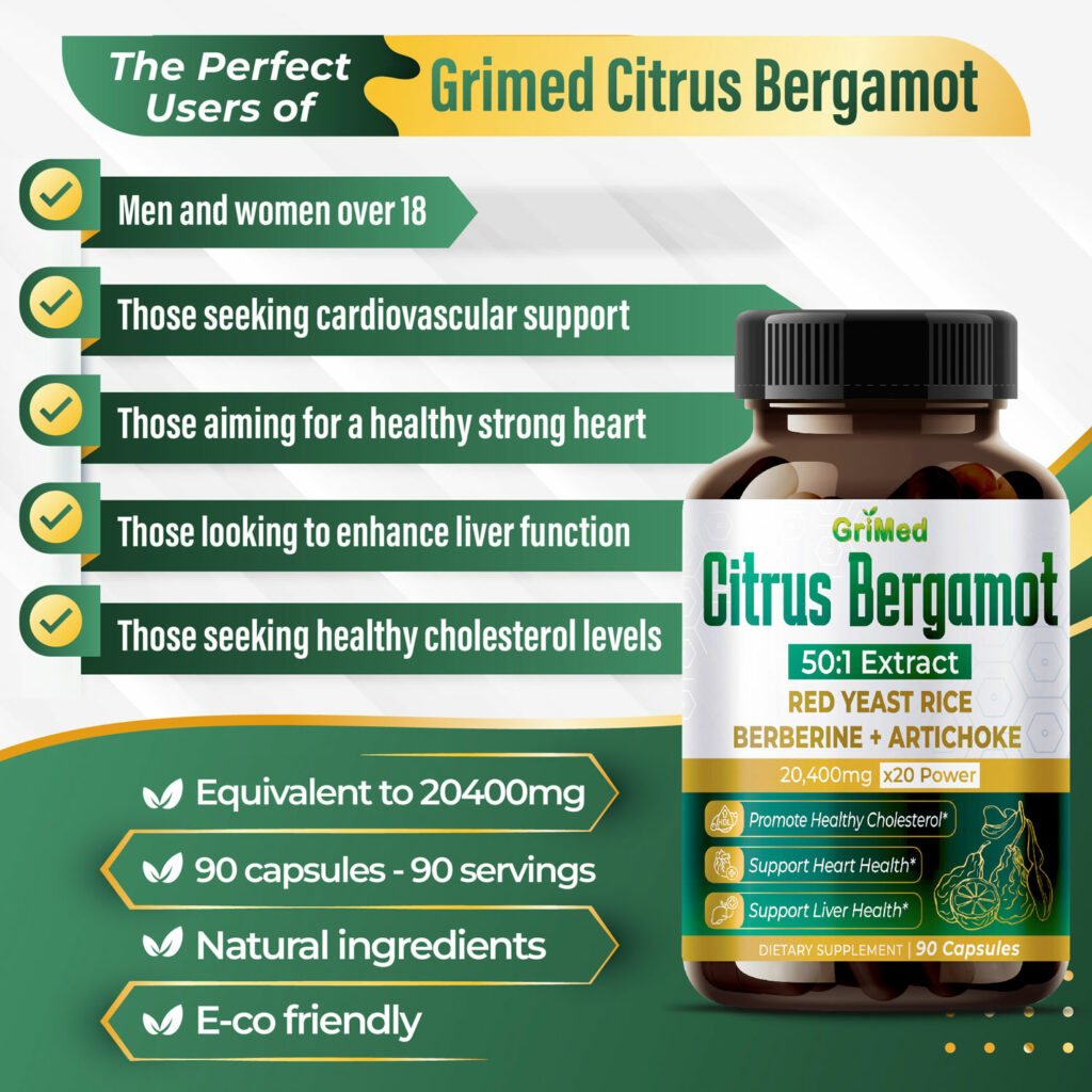 Supper Citrus Bergamot 501 Extract 20,400mg with Red Yeast Rice, Garlic, Artichoke for Healthy